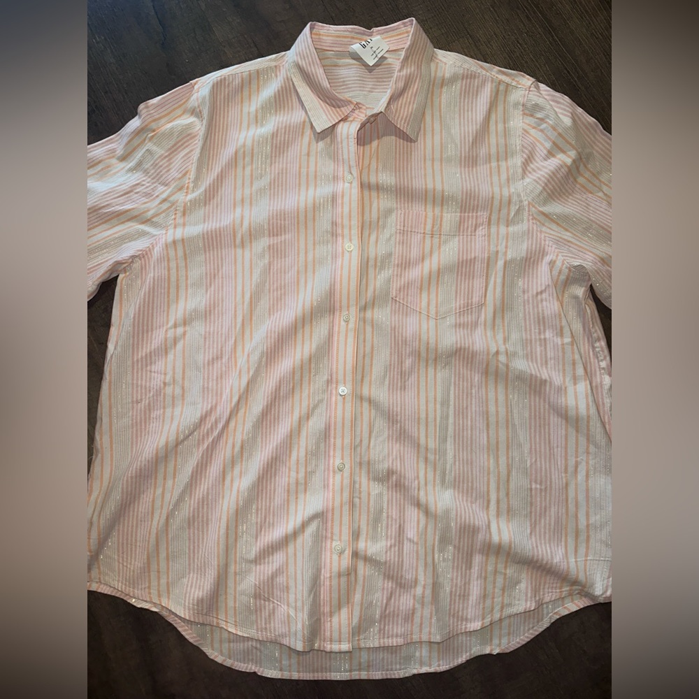 GAP Striped Long Sleeve Oxford Shirt